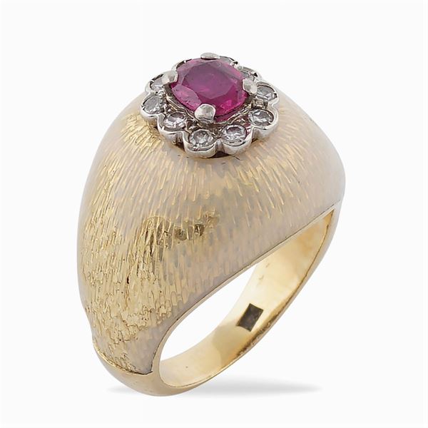 Anello a trombino in oro giallo 18kt
