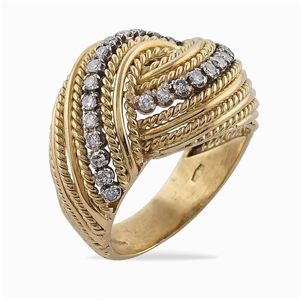 Anello a cordoncino in oro giallo 18kt