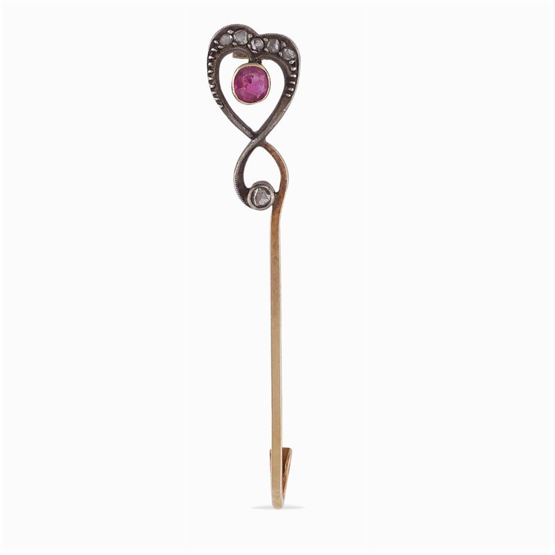 Spilla da Balia in Oro Rosa e Argento