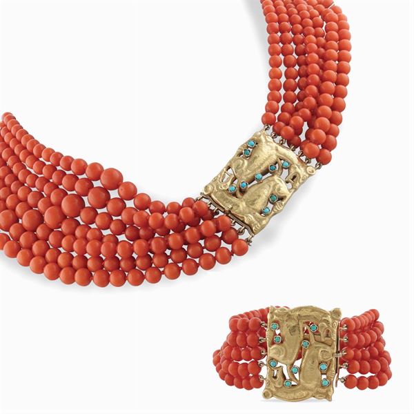 Parure in corallo rosso