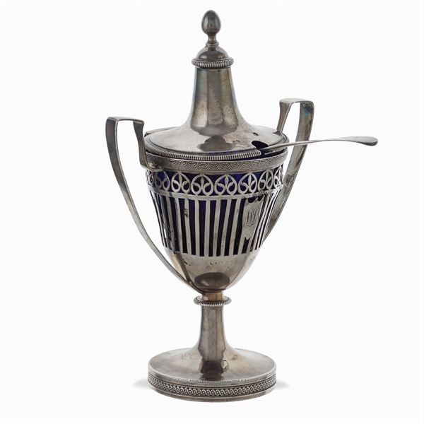 Silver mustard pot