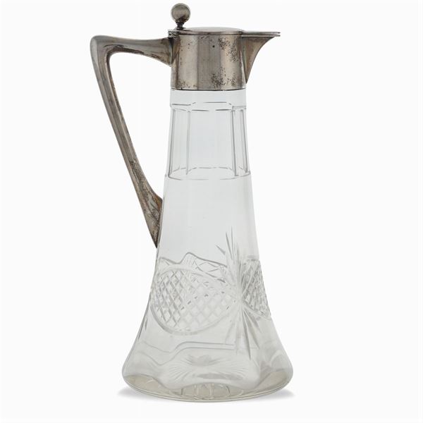 Crystal and silver jug