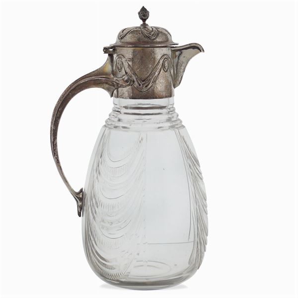 Crystal and silver pitcher  (Sheffield, Liberty period, 1901)  - Auction FINE SILVER AND TABLEWARE - Colasanti Casa d'Aste