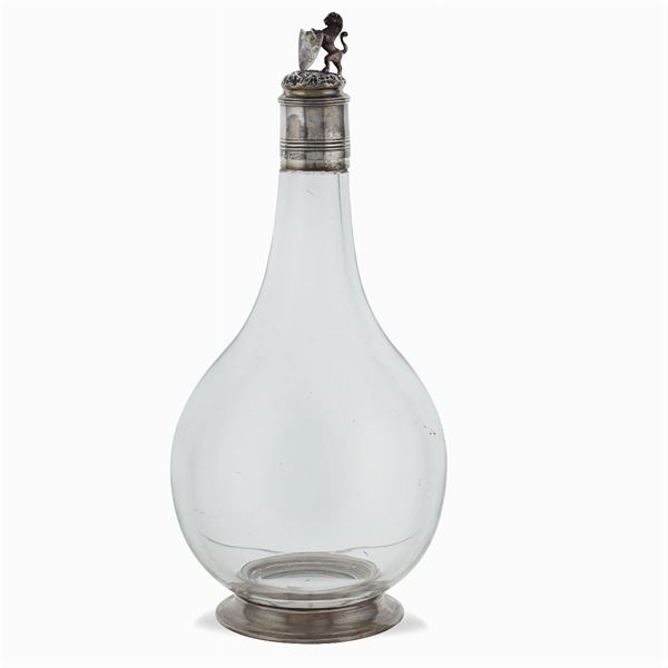 Crystal and silver jug