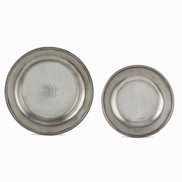 Two silver Tiffany&Co small plates