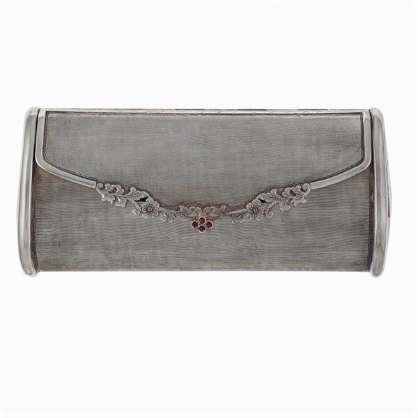 Satin silver pochette