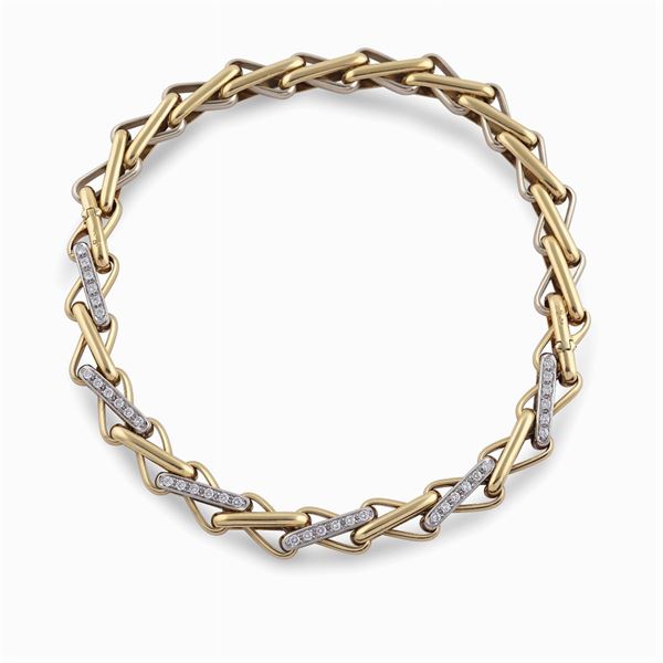 Pomellato, collier in oro giallo e bianco 18kt