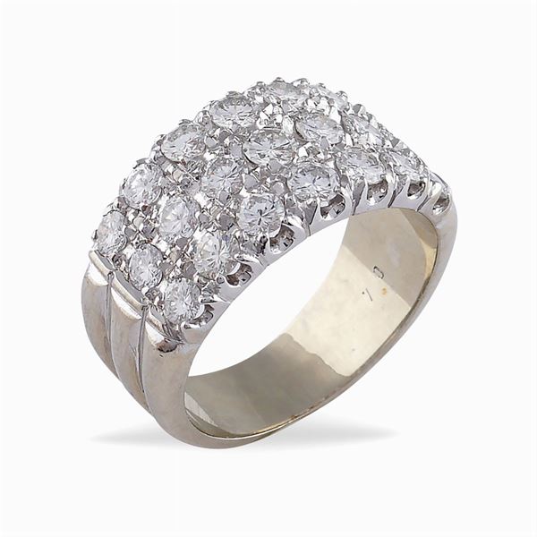 Anello a fascia in oro bianco 18kt