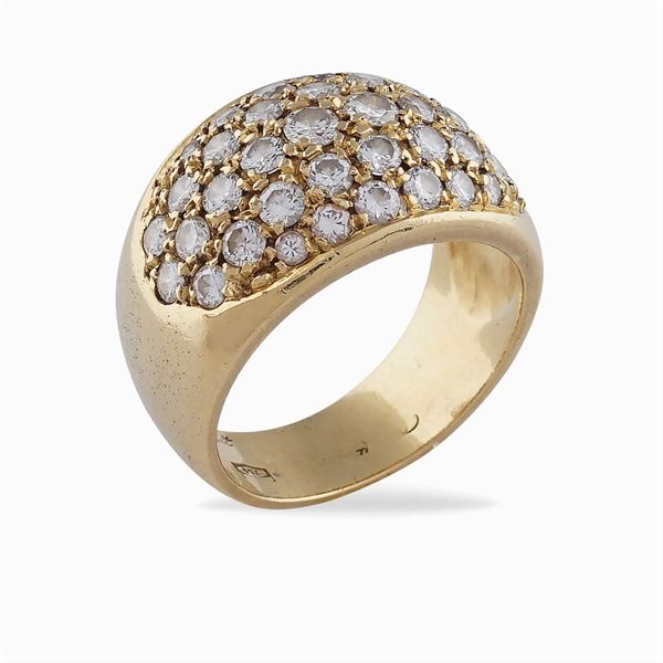 18kt gold bombe' band ring