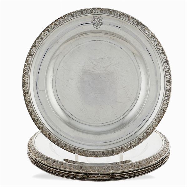 Six plates Odiot a Paris silver  (France, early 20th century)  - Auction FINE SILVER AND TABLEWARE - Colasanti Casa d'Aste