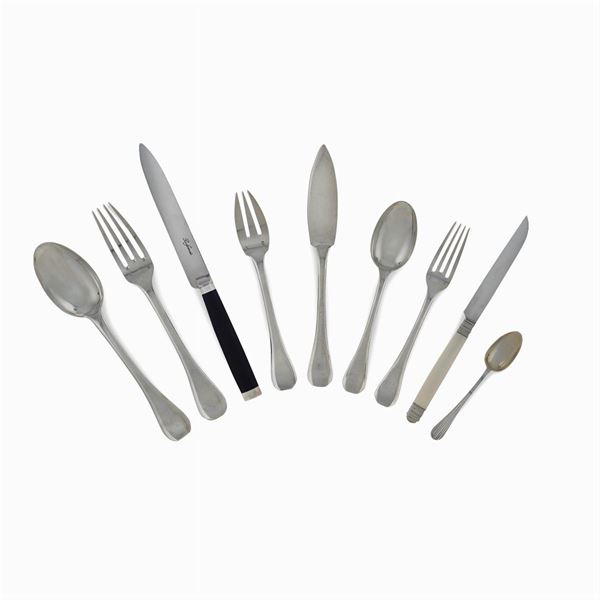 Emile Puiforcat silver cutlery service (144)