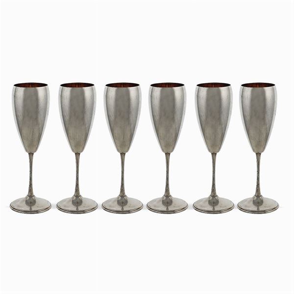 Six silver flutes