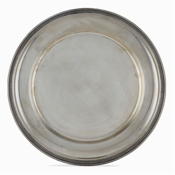 Circular silver tray