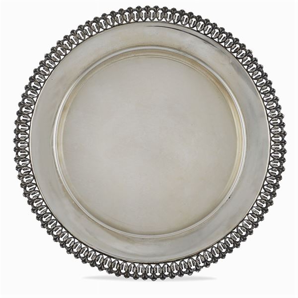 Circular silver tray