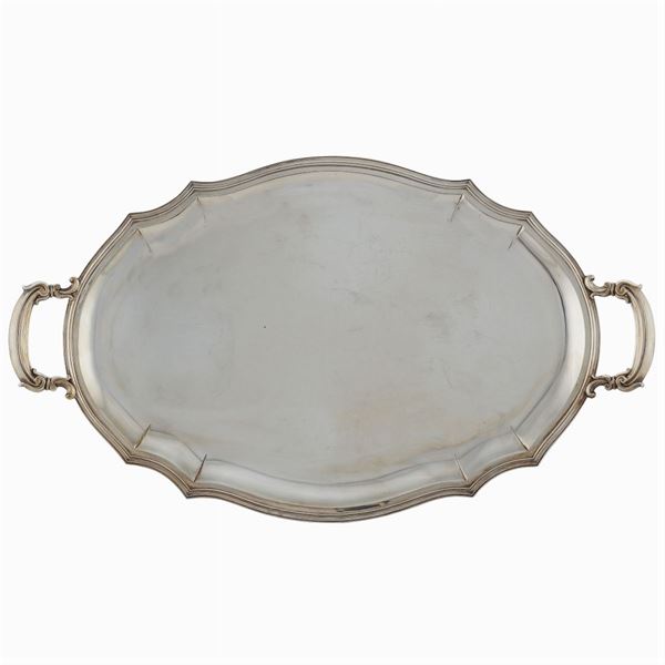 Two handled silver tray