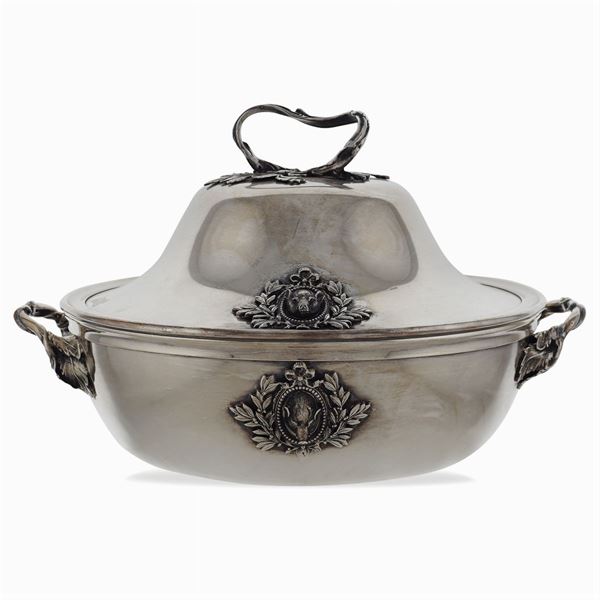 Two handled silver vegetable dish