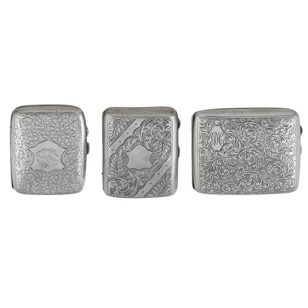 Tre tabacchiere in argento  (Birmingham, 1910 e 1925)  - Asta ARGENTI DA COLLEZIONE E L'ARTE DELLA TAVOLA - Colasanti Casa d'Aste