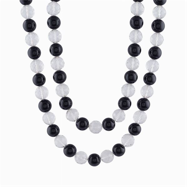 Collana in onice e cristallo di rocca  - Asta GIOIELLI E OROLOGI  - Colasanti Casa d'Aste