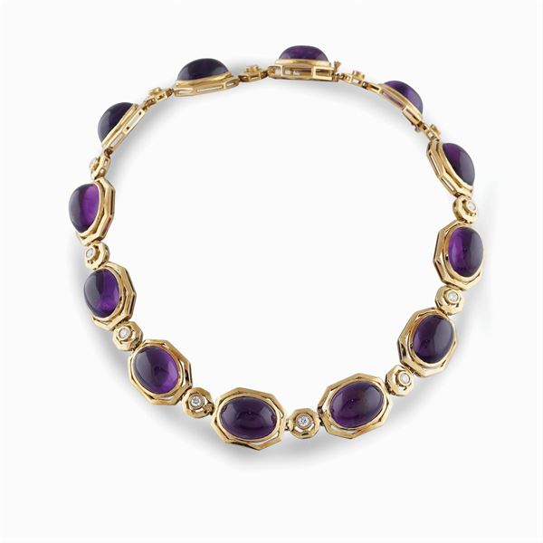 18kt gold and amethyst collier