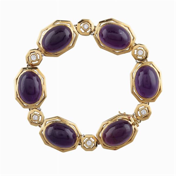 18kt gold and amethyst bracelet