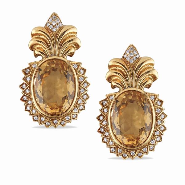 Orecchini ad ananas in oro giallo 18kt