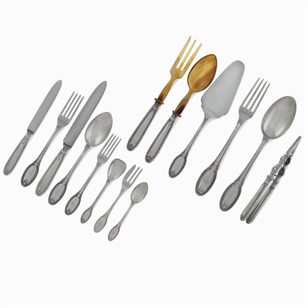 Impero style silver cutlery service (177)  (Italy, 20th century)  - Auction FINE SILVER AND TABLEWARE - Colasanti Casa d'Aste