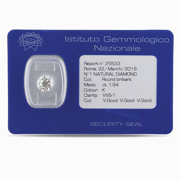 Diamante taglio brillante in blister ct 1,94