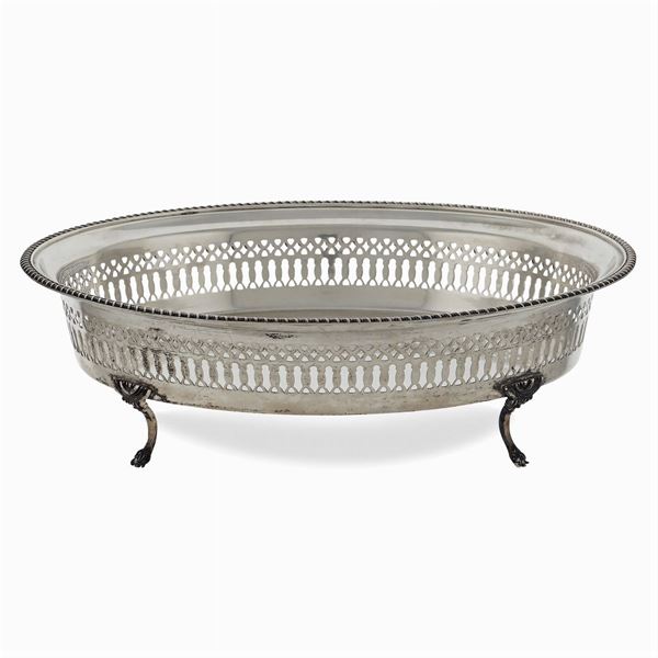 Oval silver centerpiece