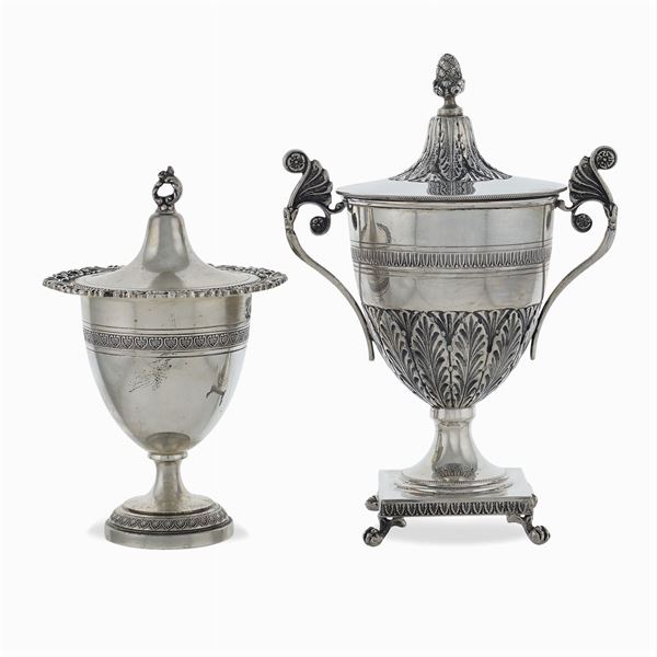 Two silver sugar bowls  (Italy, 20th century)  - Auction FINE SILVER AND TABLEWARE - Colasanti Casa d'Aste