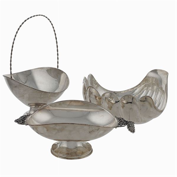 Three silver baskets