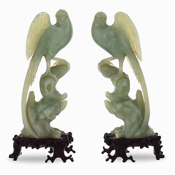 Pair of Jade sculptures  (China, 20th century)  - Auction Fine Art From a Tuscan Property - Colasanti Casa d'Aste