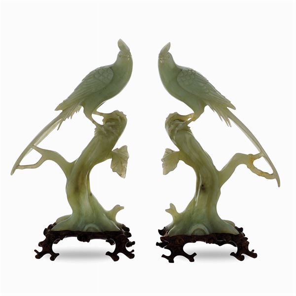 Pair of Jade sculptures