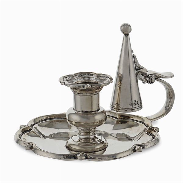 Silver candle holder