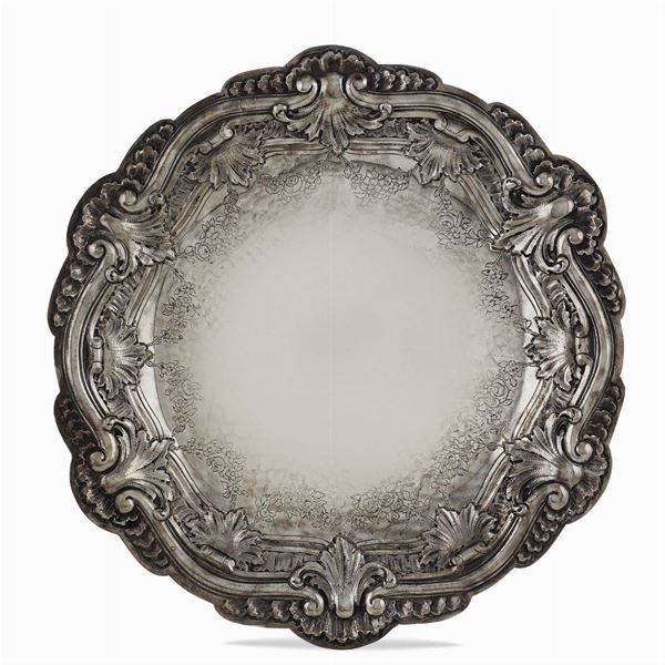 Circular silver tray