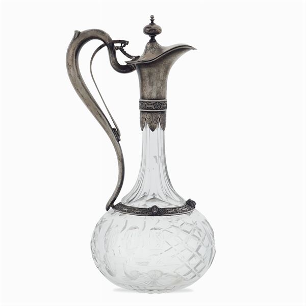 Crystal and silver jug