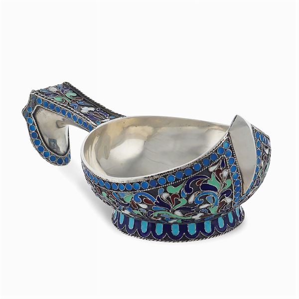Sold at Auction: Russian Enamel Silver Gilt Kovsh