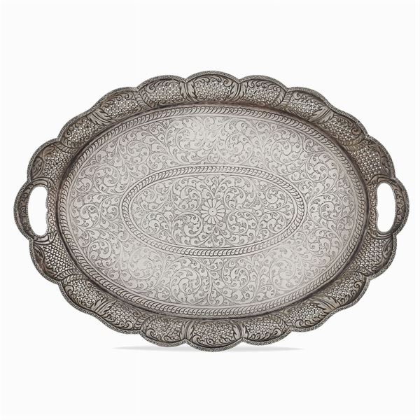 Oval silver tray
