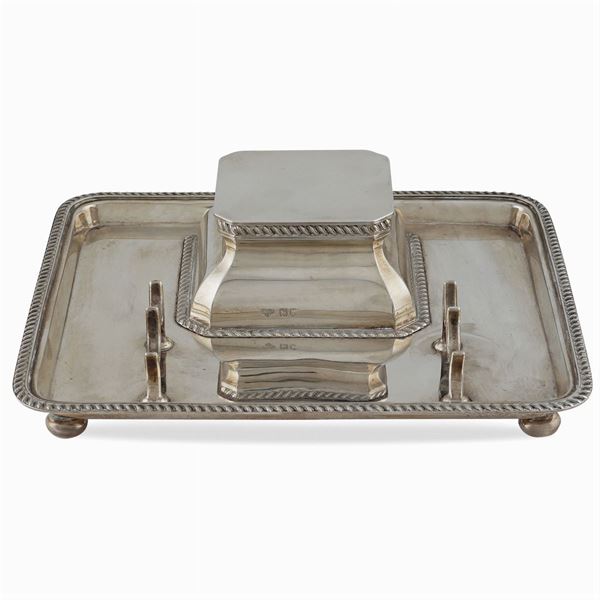 Silver inkwell