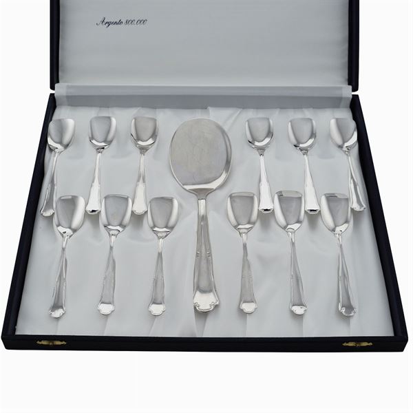 Silver ice cream service