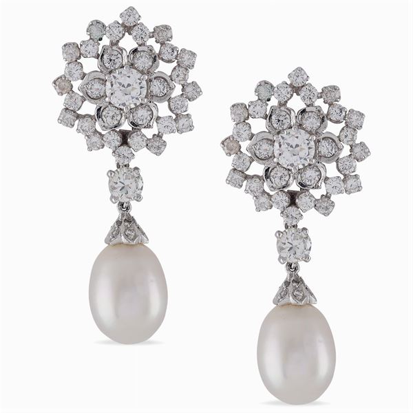 Orecchini pendenti in oro bianco 18kt