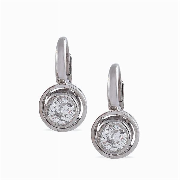 Platinum hook earrings