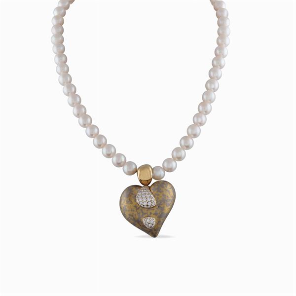 Collana ad un filo di perle coltivate