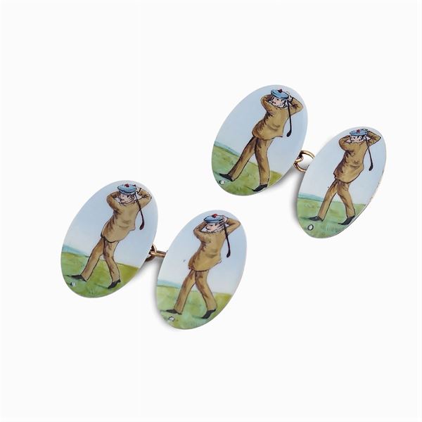 Gemelli golf in oro giallo 9kt