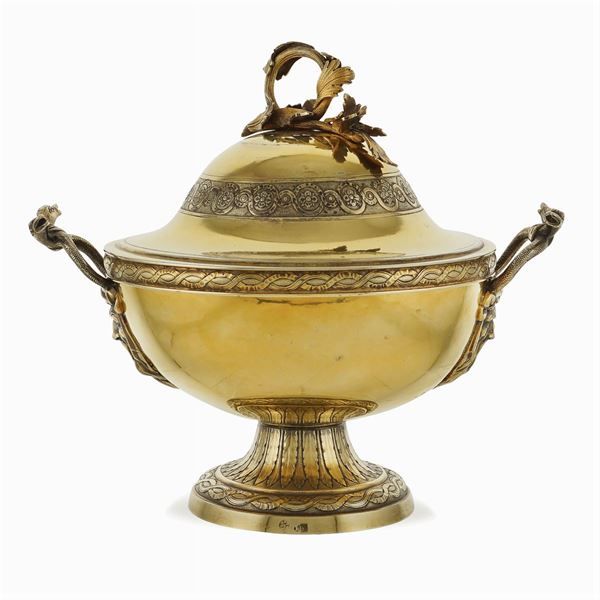 Vermeil silver sugar bowl