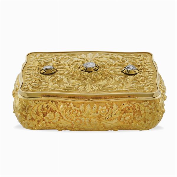 18kt gold rectangular box