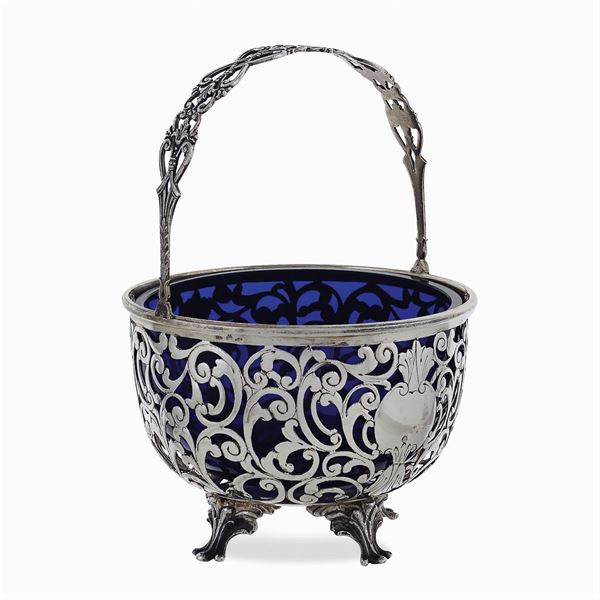 Silver basket with handle