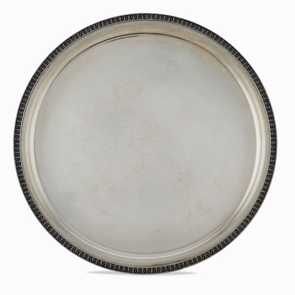 Circular silver tray