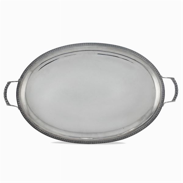 Two handled silver tray