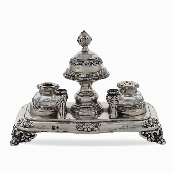 Silver inkwell