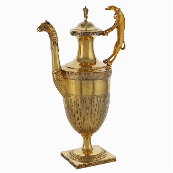 Rare vermeil silver coffee pot